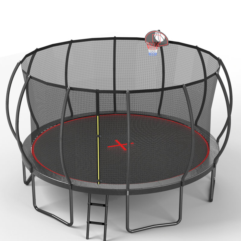 YC 16FT Trampoline Pumpkin- Black Red