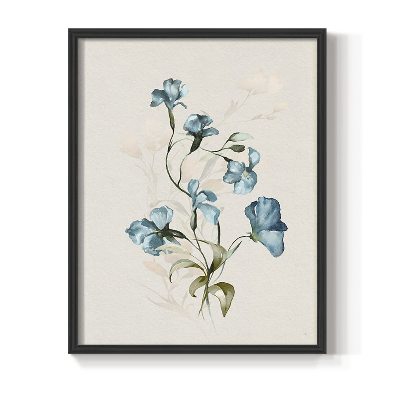Reproduction encadrée Sweet Pea II - bois massif, Noir, noir, noir, noir, H 30 po x l 24 po