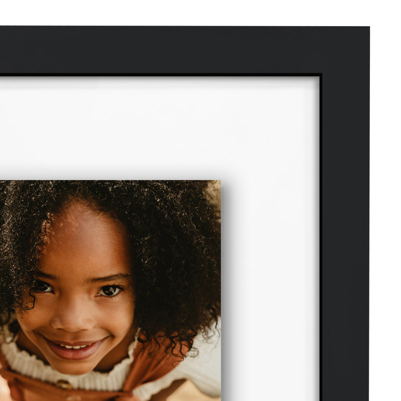 Quadeer Floating Collage Frame - Display Three Photos Together with a Floating Effect, Black, 9" x 17"