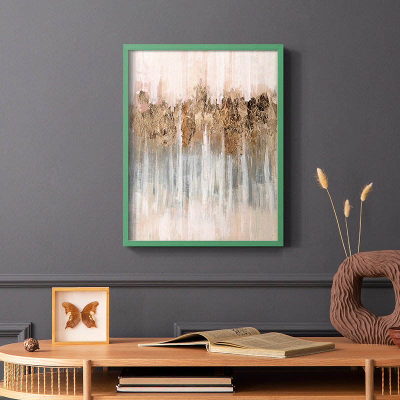 Printemps avec ombres encadrées - bois massif, H 10 po x l 8 po, Vert
