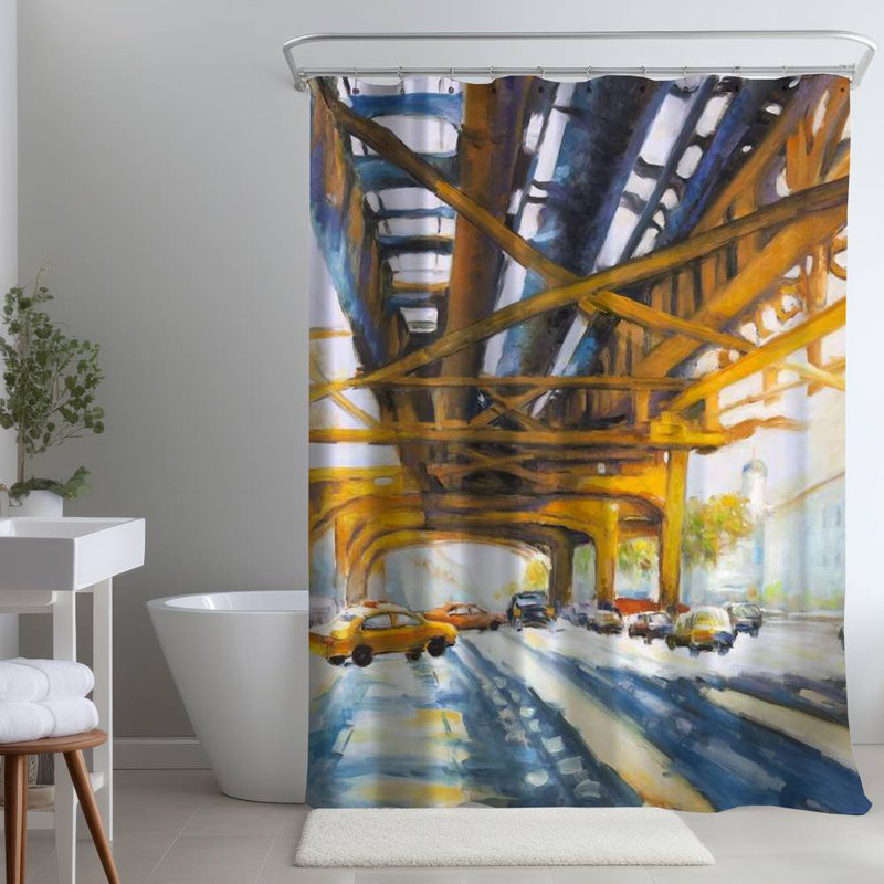 Shower Curtain CI190 – Polyester Shower Curtain, Dye Sublimation Print, 71" W × 74" L