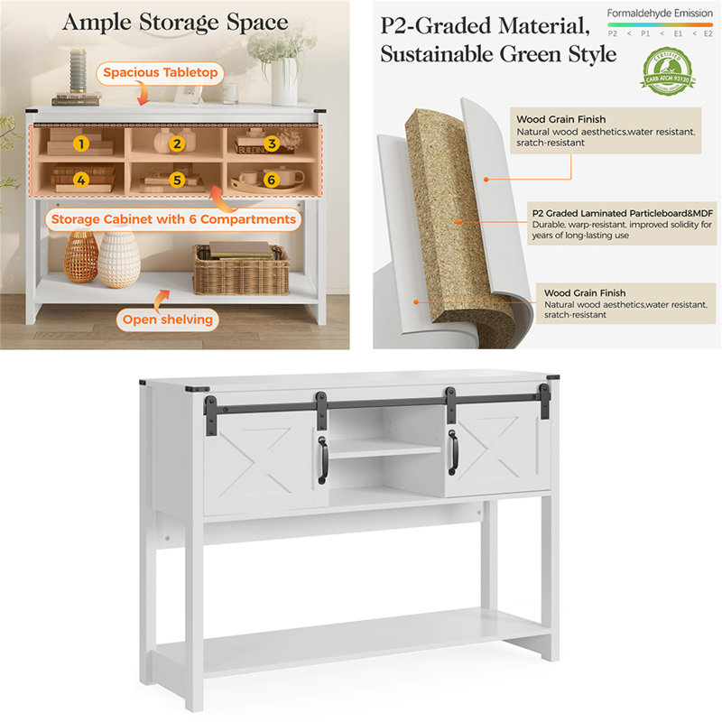  Console Table With Sliding Barn Door