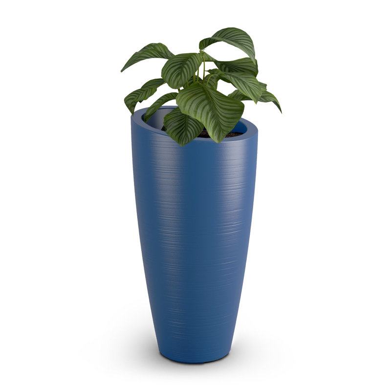 Jardinière en plastique Marazzi, Bleu Neptune, H 32 po x l 16 po x P 16 po