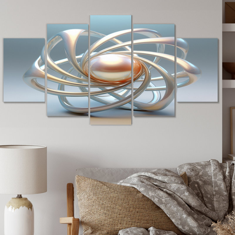 «Exquis Pearl Core White Silver Designs», 5 pièces