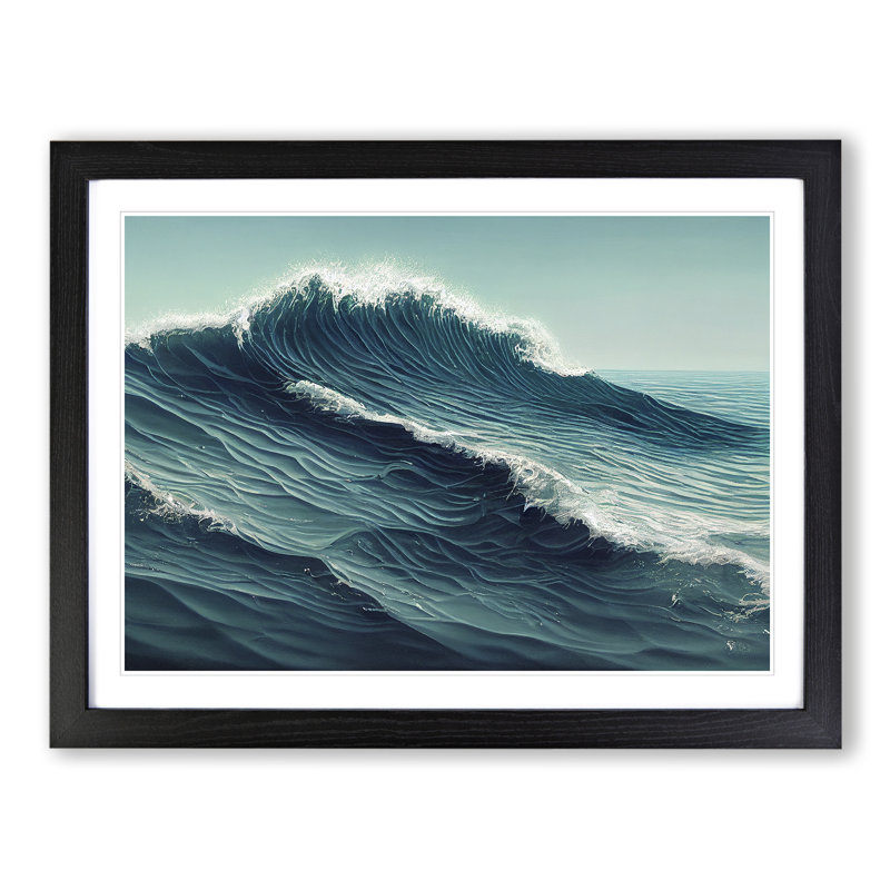 Sublime Ocean Wave - Single Picture Frame Print, Black Framed, 46cm H x 64cm W x 2cm D