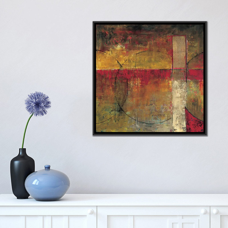 « motion i », reproduction d’art sur toile, H 18 po x l 18 po x P 1,5 po, Toile avec cadre noir, Pas de tapis
