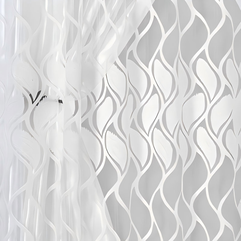 Panneau de rideau de fenêtre en jacquard Voile Chaque pièce de 54 po de largeur x 84 po de hauteur + cantonnière. (Neige)