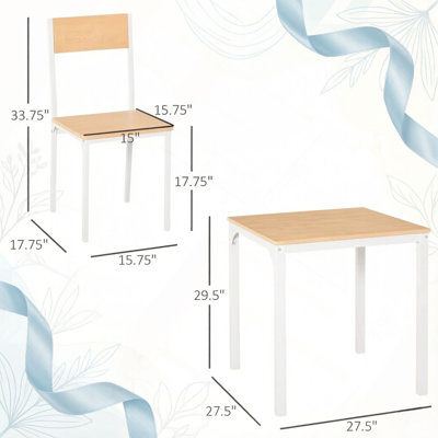 Apartment Conversation Table and Chair Furniture Set,Kitchen Table and Chair Furniture Set,3-Piece Dining Table Furniture Set(Only 1pcs Table and 2pcs Chairs)