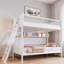 Lit superposé en bois avec 3 tablettes de rangement et échelle interchangeable-59842252