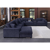 Modern Upholstered Cloud Modular Corner Sectional Sofa With Consoles