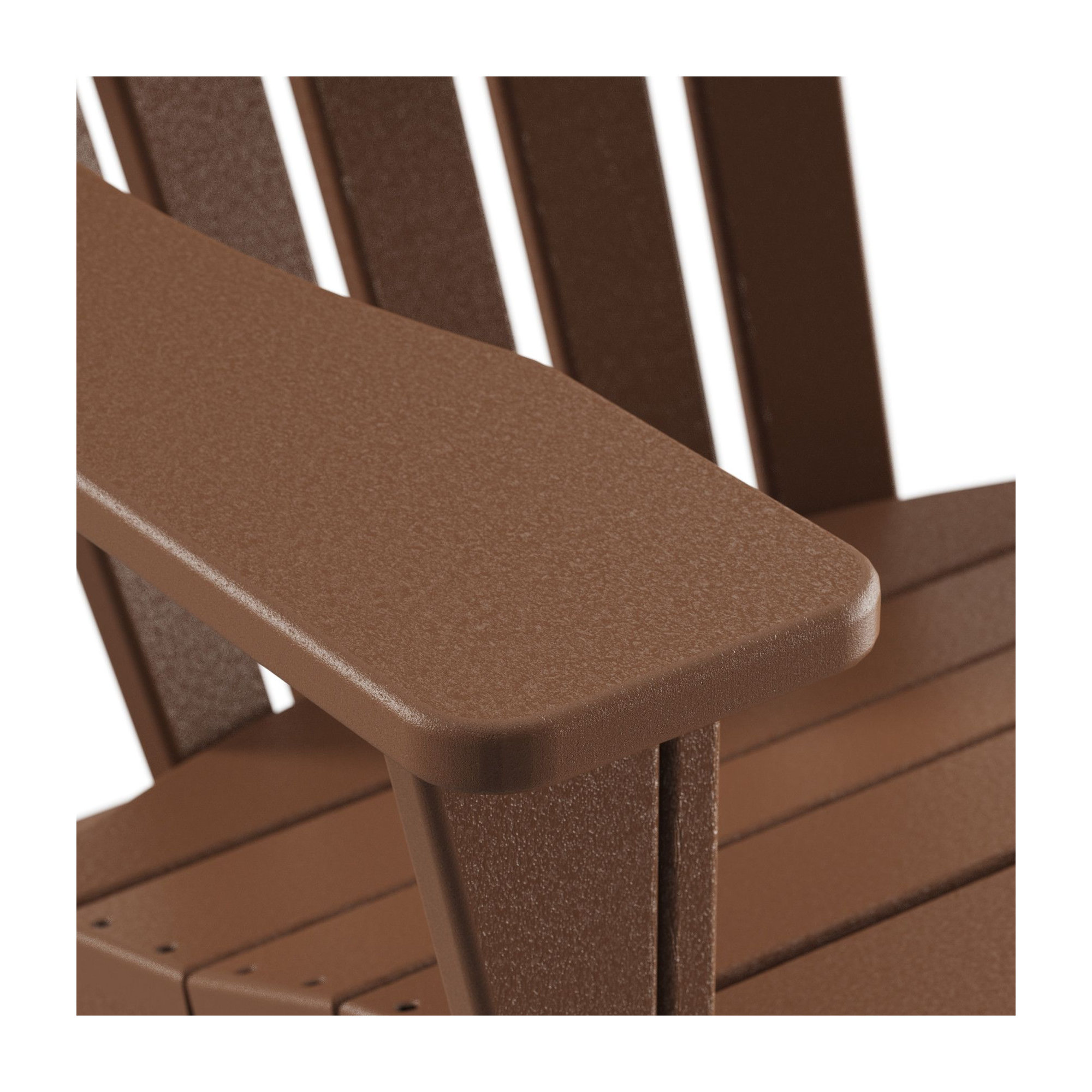 POLYWOOD Adirondack Chair with Hideaway Ottoman, Teak