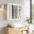 White Particleboard LED Mirror Cabinet With 2 USB