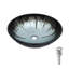 Lavabo vasque en verre trempé craquelé artistique avec bonde escamotable, meuble-lavabo de salle de bain ovale en verre trempé
