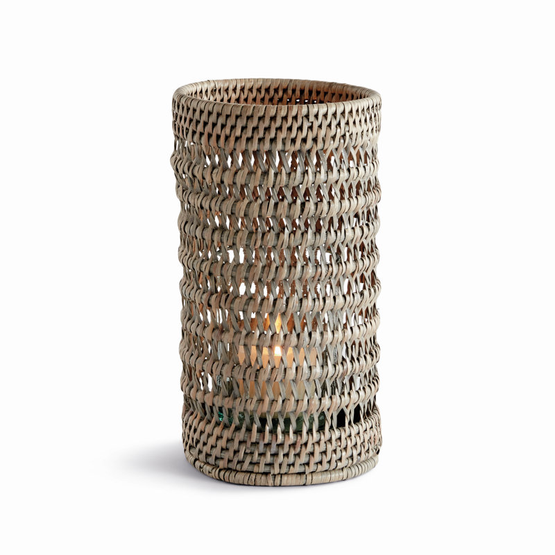 BURMA RATTAN HURRICANE SMALL, 9.45" H x 5.51" W x 5.51" D