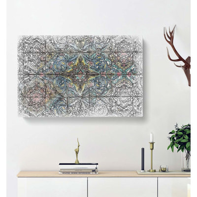 Floral Tiles in Abstract - Wrapped Canvas