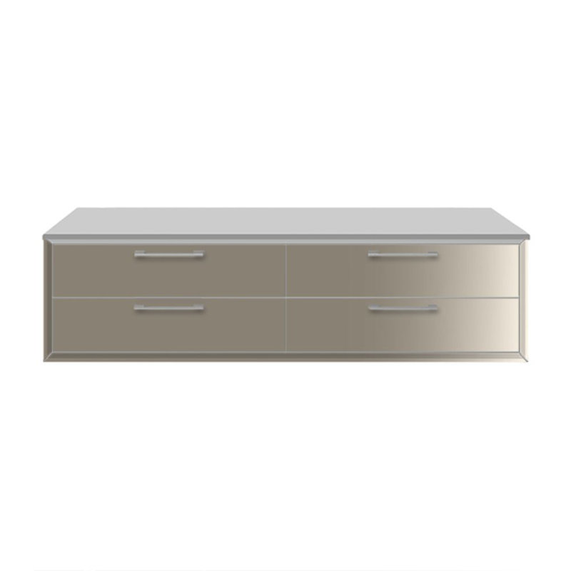 Gemelli 48" W x 12" H x 22" D Wall Mounted Bathroom Cabinet, Gloss Taupe
