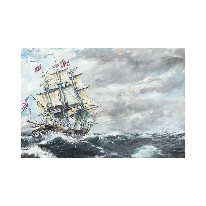 USS Constitution Heads For HM Frigate Guerriere (19/8/1812), 2003 - Estampe numérique sur toile tendue avec châssis