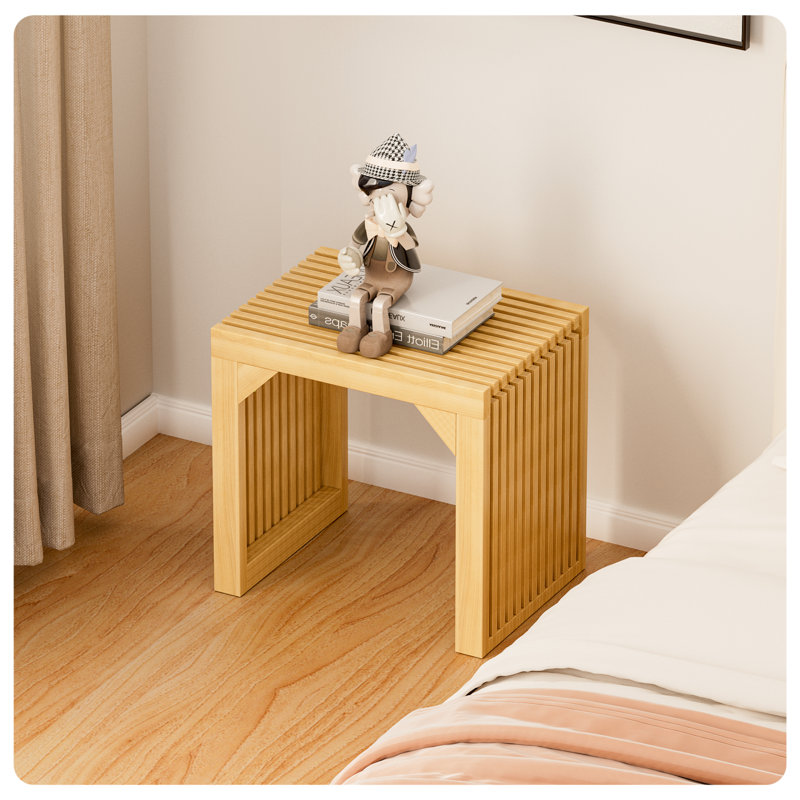  Solid Wood Bench, 16.92" H x 17.72" W x 12.99" D