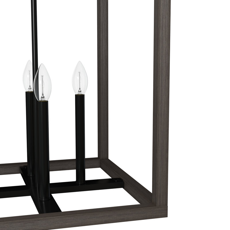 Hunter 18 Inch Squire Manor 4 Light Pendant Ceiling Light Fixture, Matte Black, 28" H x 18.25" W x 18.25" D