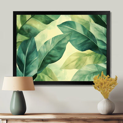 Softgreen Ivory Palm Leaves In The Jungle I - Picture Framed Wall Art