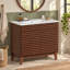 Ensemble de meuble-lavabo simple 36 po Mid-Century avec lavabo, portes à fermeture douce-12298294
