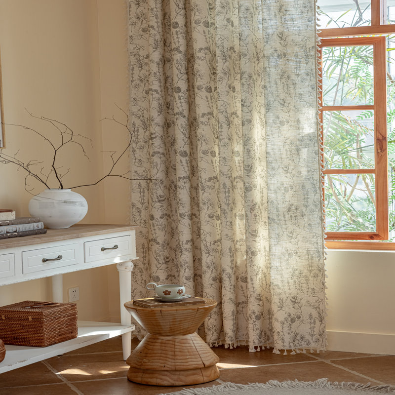 Polyester Exquiste Pattern Print Curtains 2 Panel, 52" W x 96" L