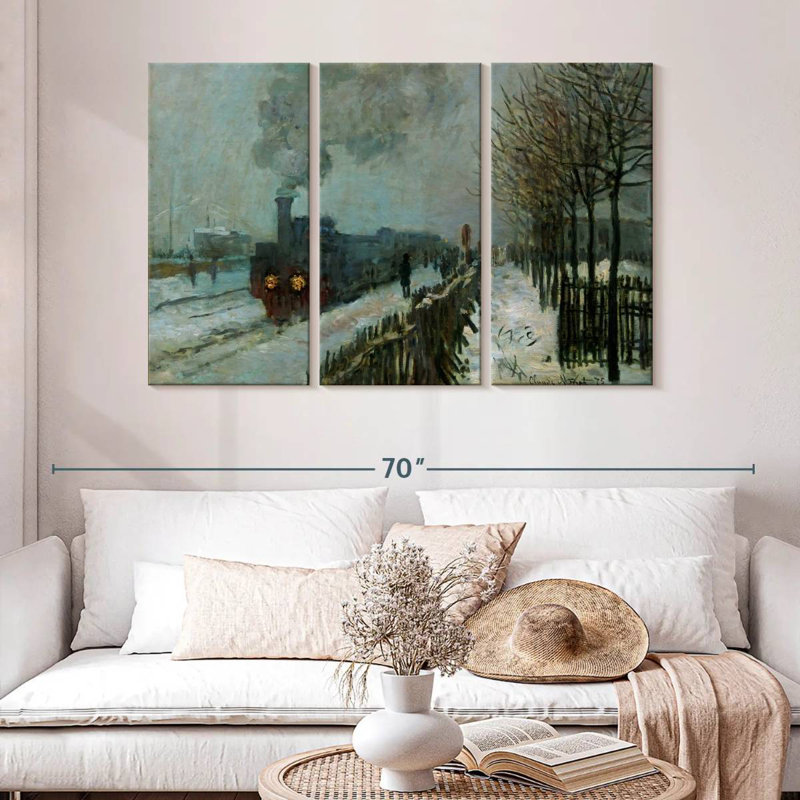 Train Mehar dans la neige 1875, H 32 po x l 50 po