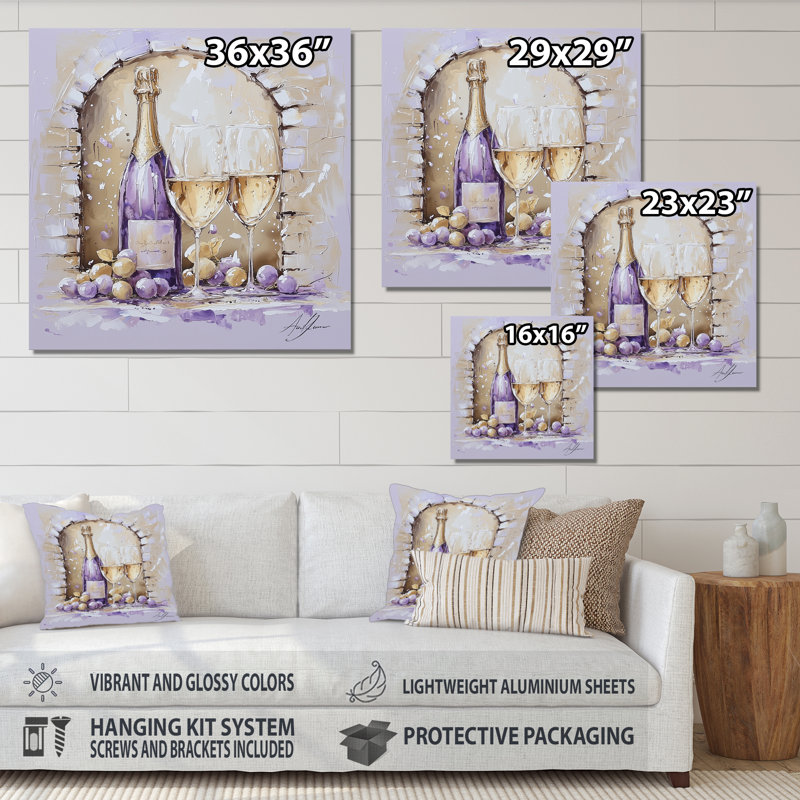 Wine Cellars Majestic In Winter I - Food & Beverage, impression murale sur métal, H 23 po x l 23 po