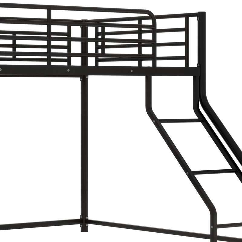 Metal Floor Bunk Bed, Twin XL Over Queen