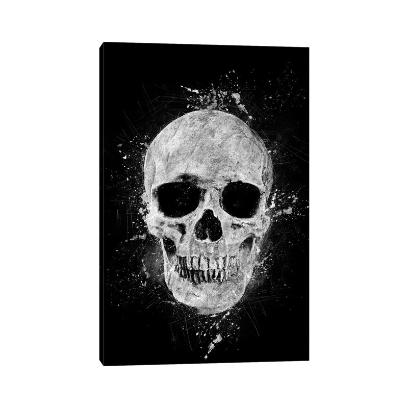 Gothic Human Skull by Cornel Vlad - Wrapped Canvas Gallery-Wrapped Canvas Giclée, 20.32 cm H x 30.48 cm W