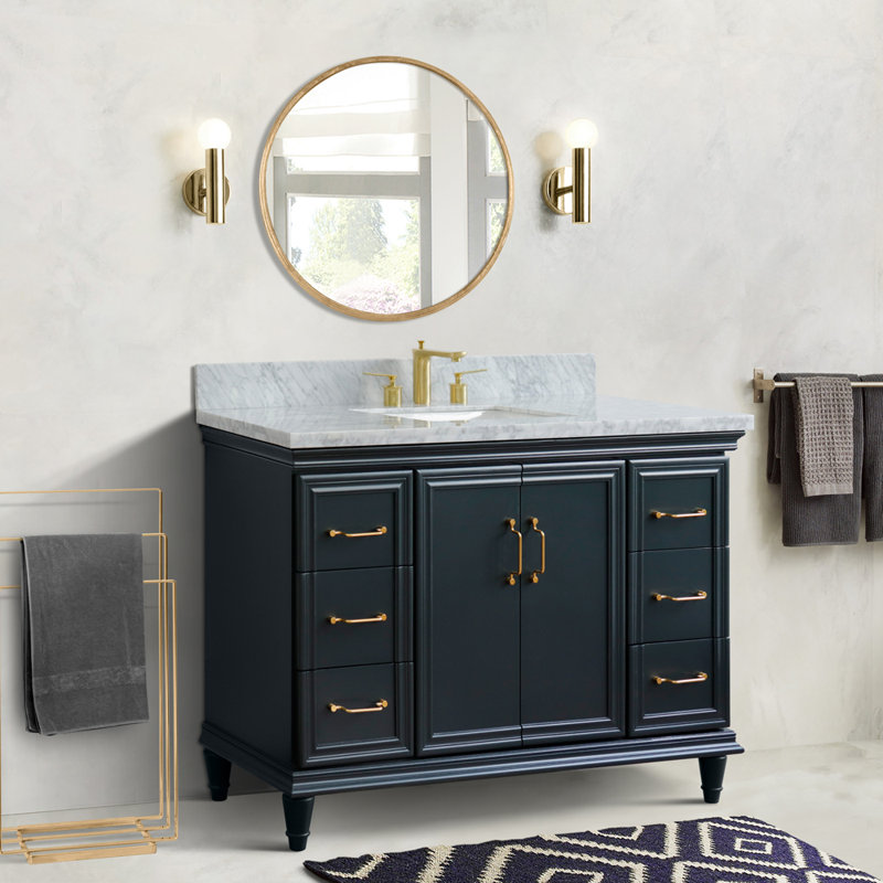 Meuble-lavabo simple l 49 po Metaza, Gris foncé