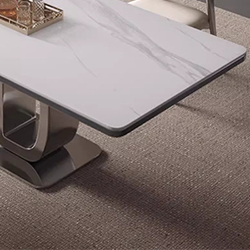Table et chaise haut de gamme rectangulaire légère de luxe, H 29,5 po x L 70,8 po x l 33,4 po, Blanc
