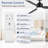Kyptin 42" 3-blade Downrod Mount Ceiling Fan with LED Lights and Remote Control-382792569-382792570