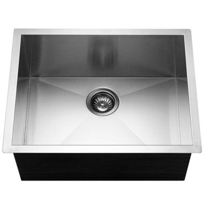 Houzer Contempo 18'' W Single Bowl Stainless Steel Undermount Kitchen Sink