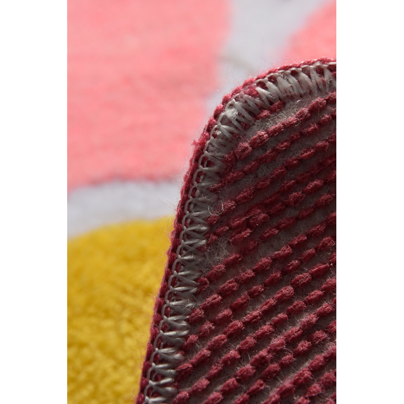 Floral 2 Piece Bath Rug Set, Pink/Red