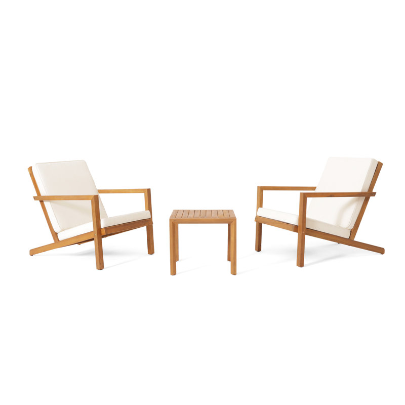 3 pièces Garden Chill - Fabrication en bois et zone de plaisir en tissu avec coussins d'eau dans la cour avec coussins