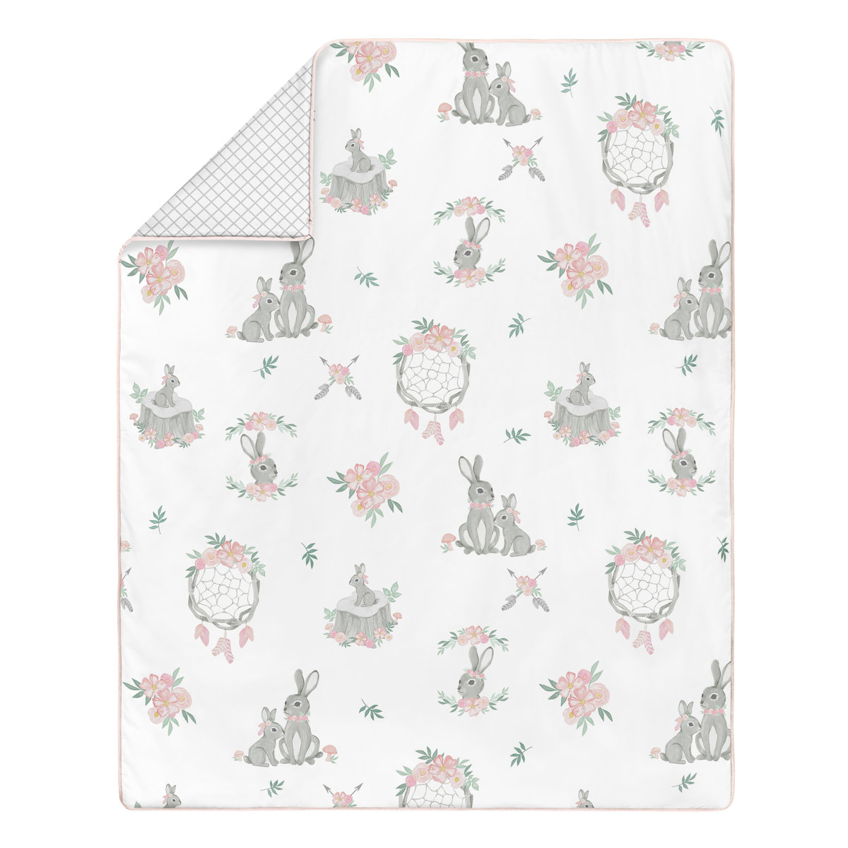 Sweet Jojo Designs Bunny Floral 4 Piece Crib Bedding Set & Reviews ...