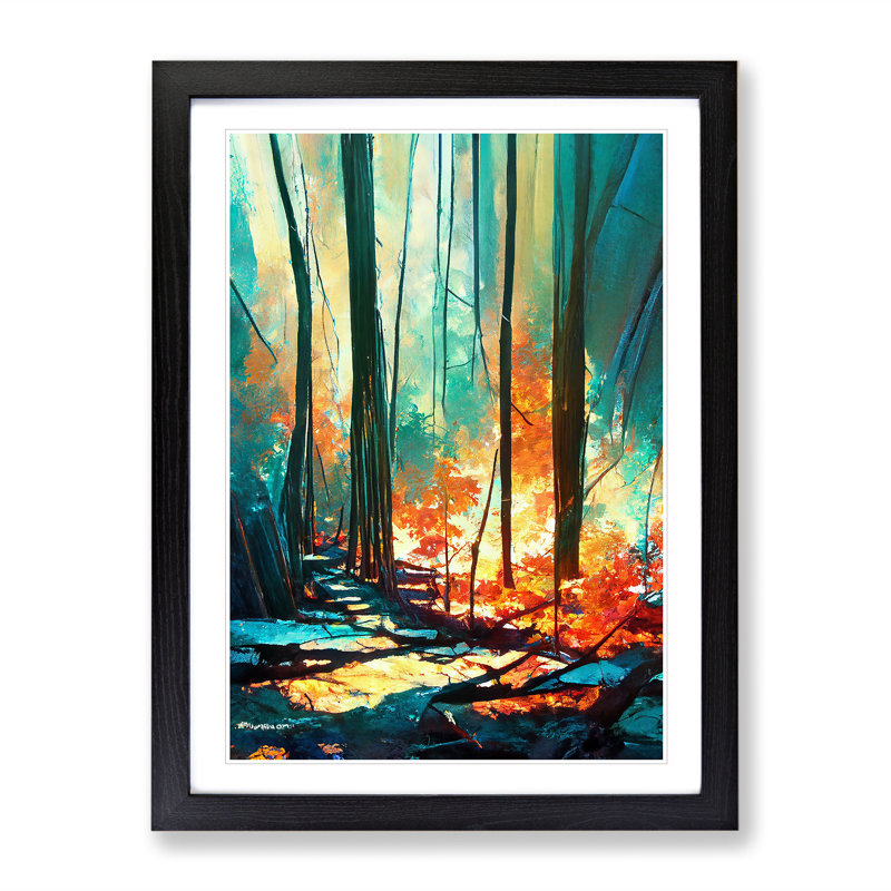 Painted Forest No.2 - Framed Print, Black Framed, 34cm H x 25cm W x 2cm D