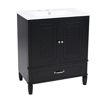 Charmant meuble-lavabo rétro avec rangement supérieur et construction durable