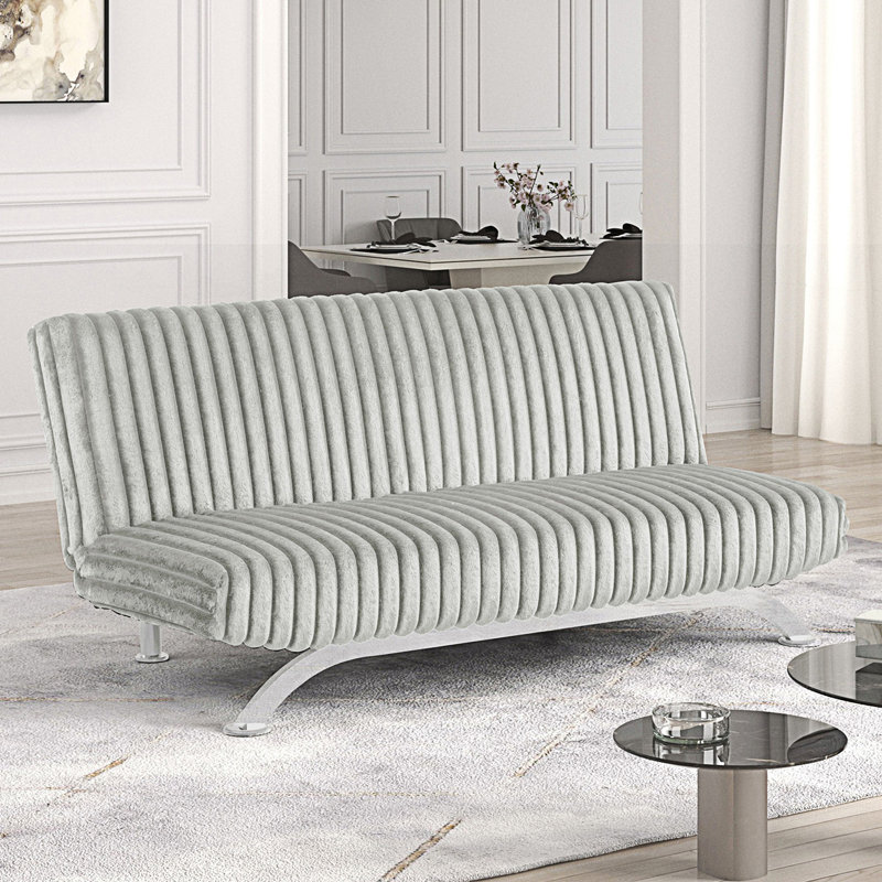 Canapé-lit futon de style contemporain, Gris clair