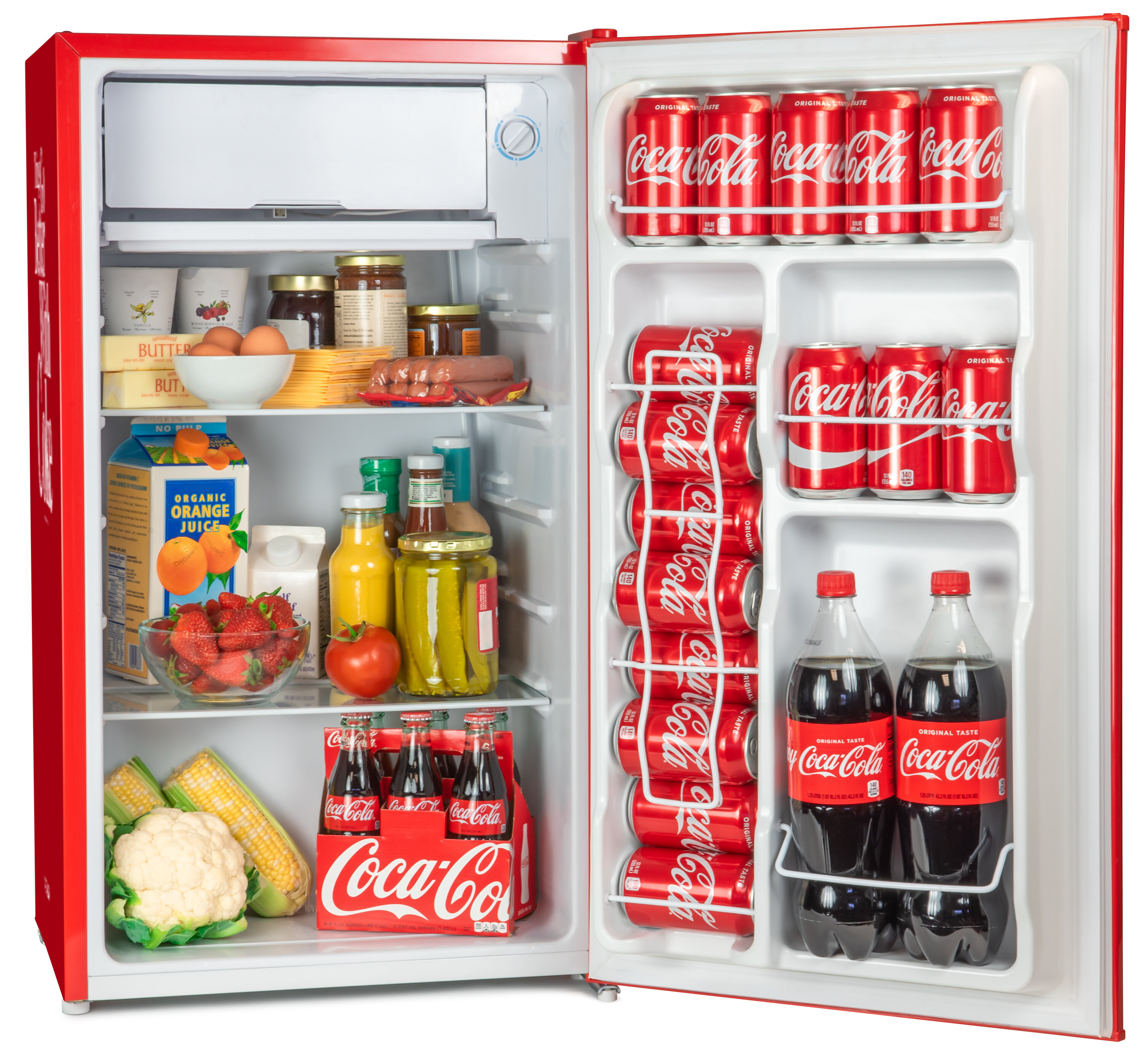 Coca-Cola Retro 3.2 Cubic Feet Freestanding Mini Fridge with Freezer &  Reviews