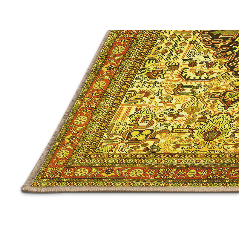 Tapis traditionnels jaunes 1361, Rectangle 2 pi x 3 pi