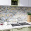 Carreau de mosaïque en verre brillant à joint brique 11,82 po x 11,82 po Ocean-55373658