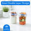  480ml Airtight Cereal Storage Container With Separate Topping Cup Leak-resistant Clip-lock Lid Stackable Snack & Yogurt Cup For On-the-go Breakfast Travel School Office & Daily Use
