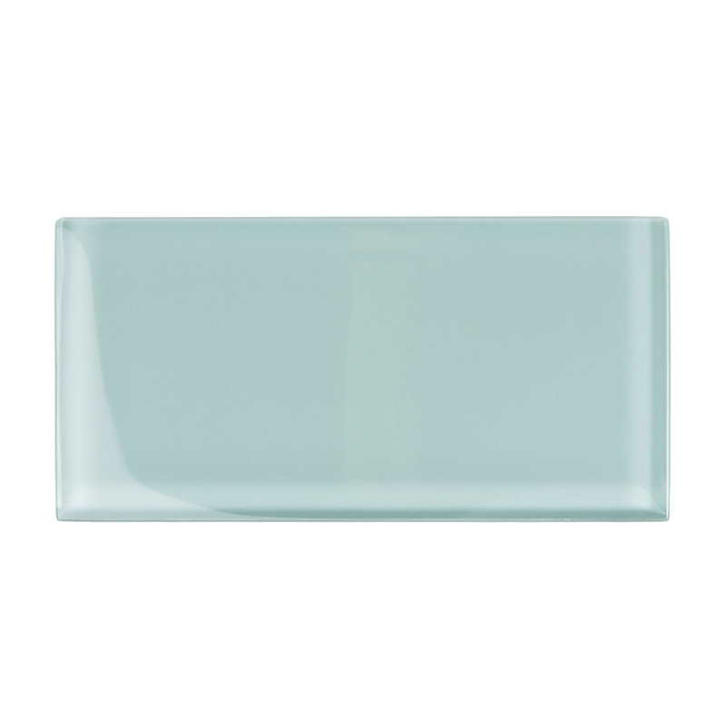 3" x 6" Glass Brick Look Wall Tile, Light Blue