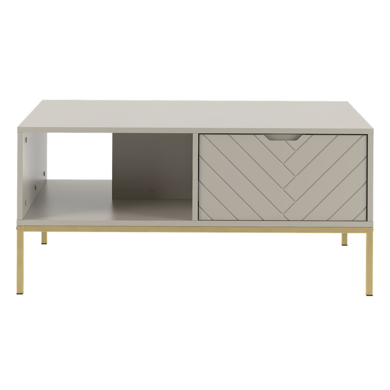 Rodrico Coffee Table with Storage, Cashmere, Gold