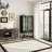 62'' H X 35 '' W Bookcase With Patterned Glass Doors And Open Shelve-2035642169