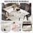 55.12" Modern Artificial Stone White Pandora Straight Edge Dark Grey Metal Leg Dining Table-Can Accommodate 6 People(Dining Table Only)-2131401667