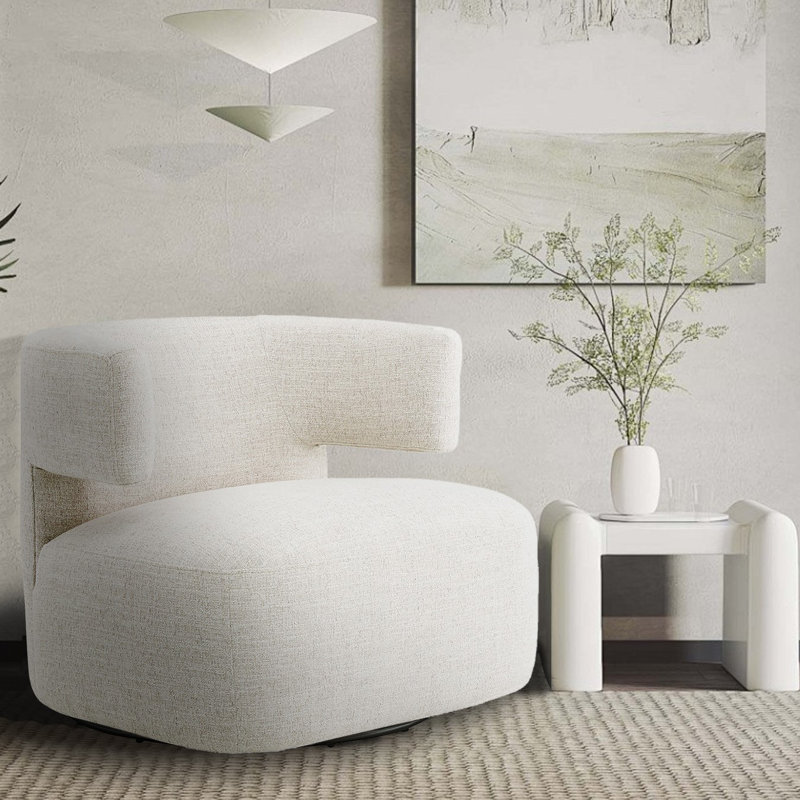 Fauteuil demi-tonneau Bascom, Nathan Performance Tweed de blé