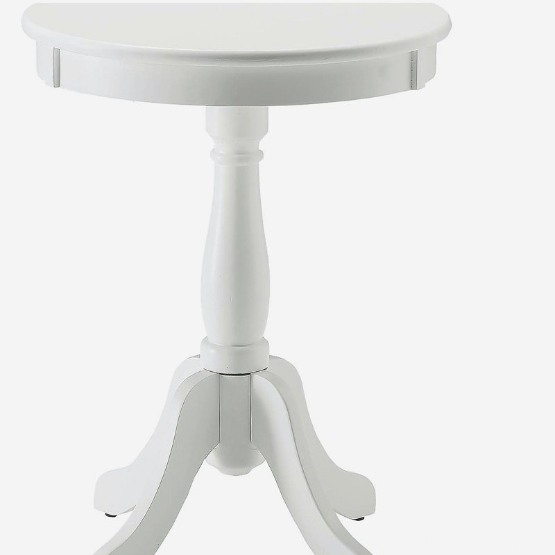 Table d'appoint blanche avec piédestal tourné